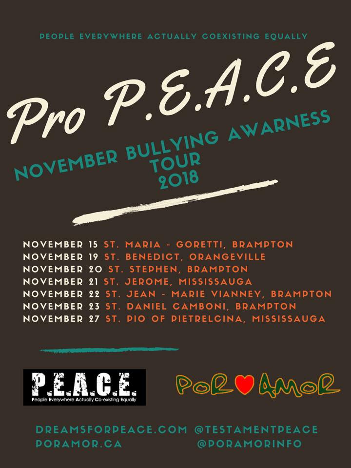 Pro-PEACE November Bullying Awareness Tour 2018
